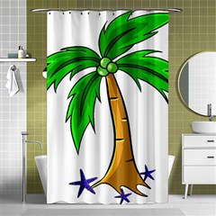 Beach Coconut Tree T- Shirt Beach Coconut Tree T- Shirt Yoga Reflexion Pose T- Shirtyoga Reflexion Pose T- Shirt Shower Curtain 48  X 72  (small)  by hizuto