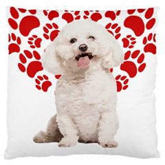 Bichon Frise Gift T- Shirt Cool Bichon Frise Valentine Heart Paw Bichon Frise Dog Lover Valentine Co Yoga Reflexion Pose T- Shirtyoga Reflexion Pose T- Shirt Large Premium Plush Fleece Cushion Case (t by hizuto