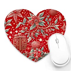 Christmas Pattern Heart Mousepad