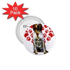 Brittany Spaniel Gift T- Shirt Cute Brittany Valentine Heart Paw Brittany Dog Lover Valentine Costum Yoga Reflexion Pose T- Shirtyoga Reflexion Pose T- Shirt 1 75  Buttons (10 Pack)