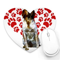 Brittany Spaniel Gift T- Shirt Cute Brittany Valentine Heart Paw Brittany Dog Lover Valentine Costum Yoga Reflexion Pose T- Shirtyoga Reflexion Pose T- Shirt Heart Mousepad by hizuto