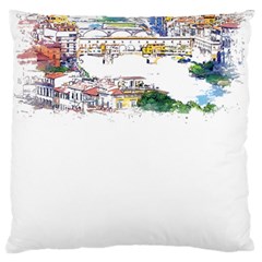 Venice T- Shirt Venice Voyage Art Digital Painting Watercolor Discovery T- Shirt (2) Large Premium Plush Fleece Cushion Case (one Side) by ZUXUMI