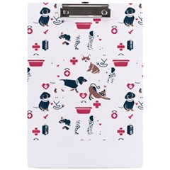 Veterinarian Gift T- Shirt Veterinary Medicine, Happy And Healthy Friends    Pattern    Coral Backgr A4 Acrylic Clipboard by ZUXUMI