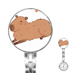 Capybara T- Shirt Cute Capybara Illustration T- Shirt Yoga Reflexion Pose T- Shirtyoga Reflexion Pose T- Shirt Stainless Steel Nurses Watch