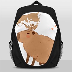 Capybara T- Shirt Cute Capybara With A Little Goat Friend On Its Head T- Shirt Yoga Reflexion Pose T- Shirtyoga Reflexion Pose T- Shirt Backpack Bag