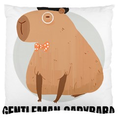 Capybara T- Shirt Gentlemen Capybara - A Cute Funny Capybara Illustration T- Shirt Yoga Reflexion Pose T- Shirtyoga Reflexion Pose T- Shirt Standard Premium Plush Fleece Cushion Case (two Sides) by hizuto