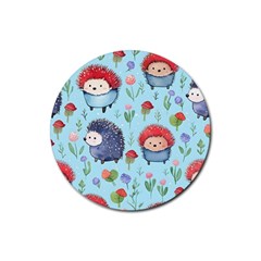 Hedgehogs Animal Rubber Round Coaster (4 Pack) by Pakjumat