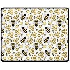 Bee Honeycomb Honeybee Insect Two Sides Fleece Blanket (medium) by Pakjumat