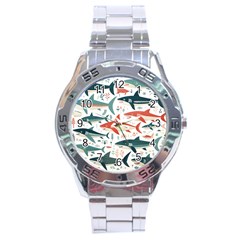 Fish Shark Animal Pattern Stainless Steel Analogue Watch by Pakjumat