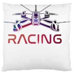 Drone Racing Gift T- Shirt Distressed F P V Drone Racing Drone Racer Pilot Pattern T- Shirt (2) Standard Premium Plush Fleece Cushion Case (one Side) by ZUXUMI