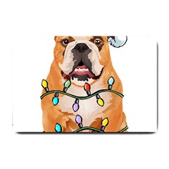 English Bulldog Santa Christmas T- Shirt English Bulldog Santa Christmas Tree Lights Xmas T- Shirt Small Doormat by ZUXUMI