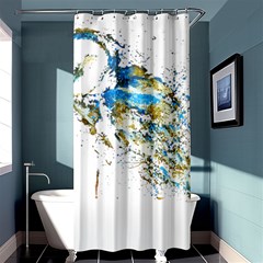 Owl Artwork T-shirtbarn Owl Reversed Colors T-shirt Shower Curtain 36  X 72  (stall)  by EnriqueJohnson