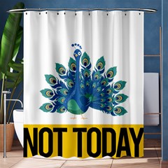 Peacock T-shirtnope Not Today Peacock 86 T-shirt Shower Curtain 60  X 72  (medium)  by EnriqueJohnson