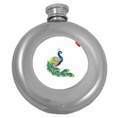 Peacock T-shirtsteal Your Heart Peacock 06 T-shirt Round Hip Flask (5 Oz) by EnriqueJohnson