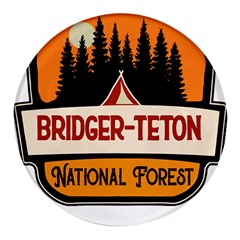 Bridger Teton T- Shirt Bridger Teton National Forest T- Shirt Round Glass Fridge Magnet (4 Pack) by JamesGoode