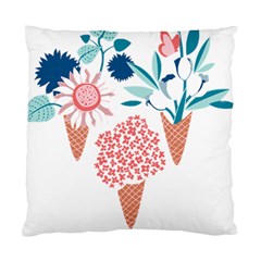 Flowers And Leaves T- Shirt Midsummer I Scream Flower Cones    Print    Pink Coral Aqua And Teal Flo Standard Cushion Case (two Sides)