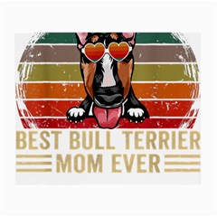 Bull Terrier T- Shirt Best Bull Terrier Moms Gift T- Shirt Small Glasses Cloth (2 Sides)