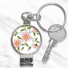 Flowers Illustration T- Shirtflowers T- Shirt (2) Nail Clippers Key Chain by ZUXUMI