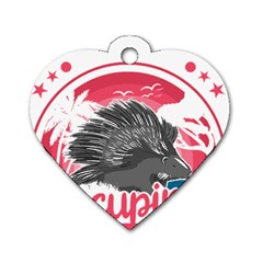 Porcupine T-shirtporcupine Girl T-shirt Dog Tag Heart (one Side) by EnriqueJohnson