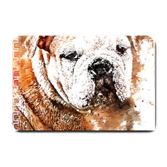 Bulldog T- Shirt English Bulldog Animal Wildlife Forest Nature Discovery Fauna T- Shirt Small Doormat by JamesGoode