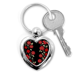 Pattern Flowers Design Nature Key Chain (heart)