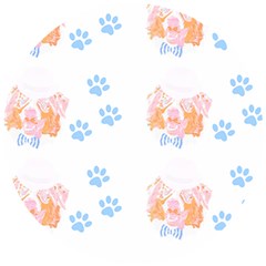 Australian Shepherd Dog Pattern T- Shirt Australian Shepherd Dog Cute Pattern T- Shirt Wooden Puzzle Round by EnriqueJohnson