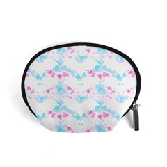 Bat Pattern T- Shirt Bats And Bows Blue Pink T- Shirt Accessory Pouch (small)