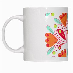 Batik T- Shirt Batik Flower Pattern8 White Mug