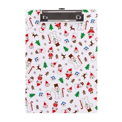 Christmas Santa Claus Pattern A5 Acrylic Clipboard by Sarkoni