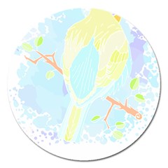 Birds Illustration T- Shirtbird T- Shirt (5) Magnet 5  (round)