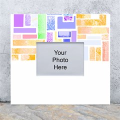 Blocks T- Shirt Blockage Abstract Art 2 T- Shirt White Wall Photo Frame 5  X 7 