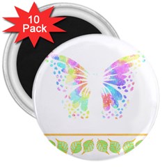 Butterfly Art T- Shirtbutterfly T- Shirt 3  Magnets (10 Pack) 