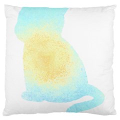 Cat Silhouette T- Shirt Cat With Heart Light T- Shirt Large Premium Plush Fleece Cushion Case (two Sides)