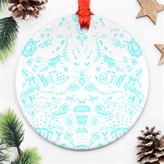 Deep Sea T- Shirt Deep Sea Food Chain Pattern (white) T- Shirt Ornament (round)