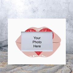 Lips -16 White Tabletop Photo Frame 4 x6  by SychEva