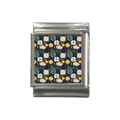 Flower Grey Pattern Floral Italian Charm (13mm) by Dutashop