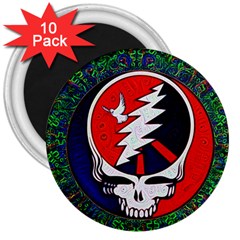 Grateful Dead - 3  Magnets (10 Pack) 