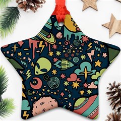 Alien Rocket Space Aesthetic Star Ornament (two Sides) by Sarkoni