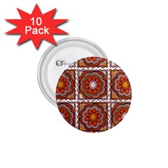 Flower T- Shirt Flower Granny Square Print T- Shirt 1 75  Buttons (10 Pack)
