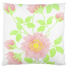 Flowers Illustration T- Shirtflowers T- Shirt (8) Large Cushion Case (one Side)