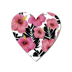 Hawaii T- Shirt Hawaian Floral Pattern T- Shirt Heart Magnet