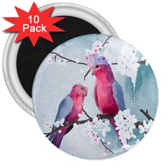 Watercolor Parrot 3  Magnets (10 Pack)  by SychEva