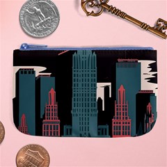 New York City Nyc Skyline Cityscape Large Coin Purse by uniart180623