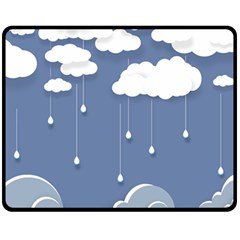 Clouds Rain Paper Raindrops Weather Sky Raining Fleece Blanket (medium)