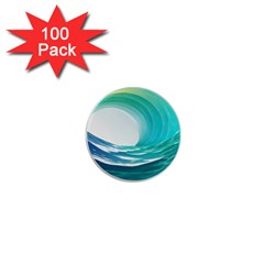 Tsunami Tidal Wave Wave Minimalist Ocean Sea 1  Mini Magnets (100 Pack)  by uniart180623