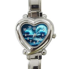 Moonlight High Tide Storm Tsunami Waves Ocean Sea Heart Italian Charm Watch by uniart180623