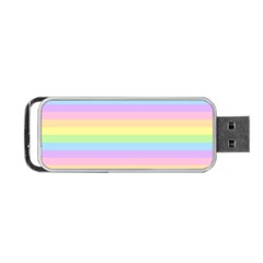 Cute Pastel Rainbow Stripes Portable Usb Flash (one Side)