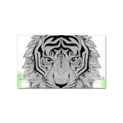 Tiger Head Sticker Rectangular (100 Pack)