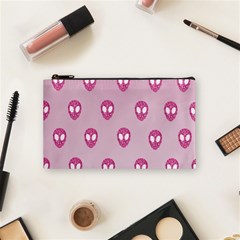 Alien Pattern Pink Cosmetic Bag (small) by Ket1n9