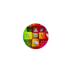 Colorful 3d Social Media 1  Mini Buttons by Ket1n9